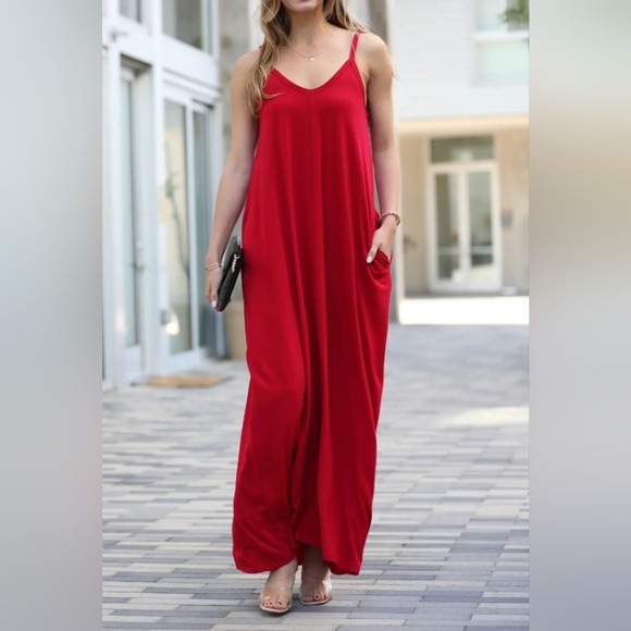 008 -NEW! Most Fabulous Boho V-Neck Cami Summer Maxi Dress w/adjustable straps - Picture 13 of 16